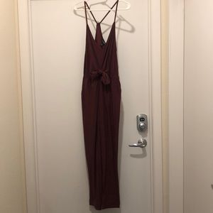 Maroon cozy pant romper
